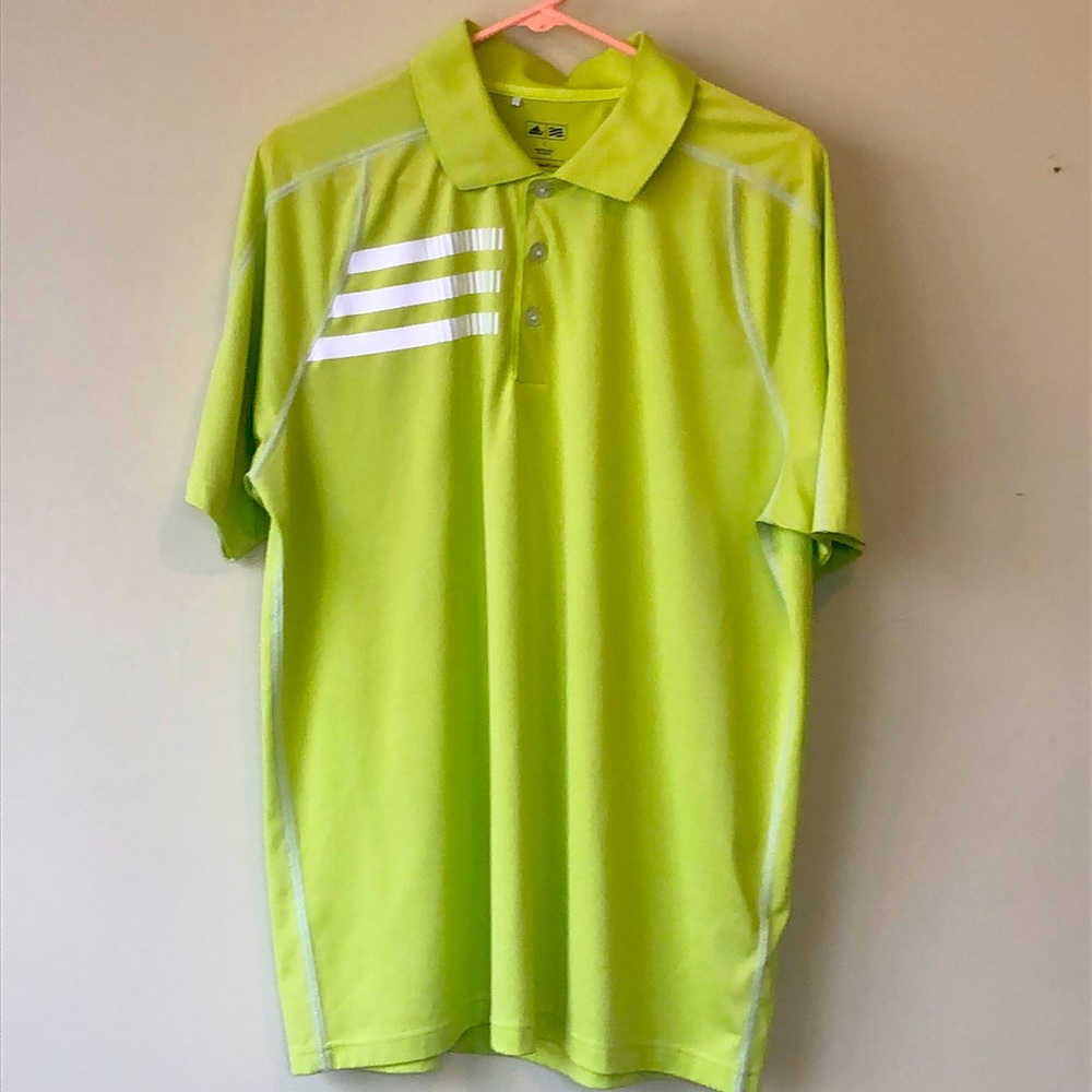 Adidas Adizero bright yellow golf polo